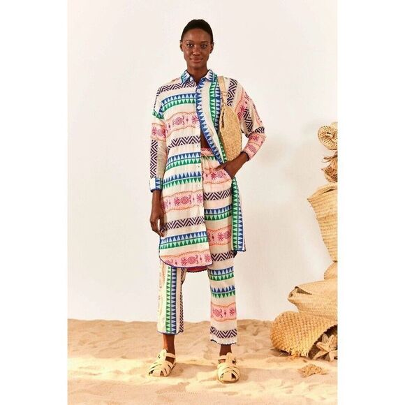 FARM Rio Multicolor Patterned Straight Leg Pants - Picture 2 of 13